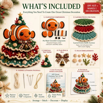 DIY Ocean-Themed Christmas Tree Crochet Kit