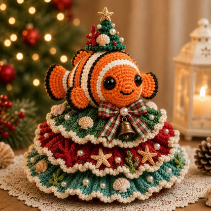 DIY Ocean-Themed Christmas Tree Crochet Kit