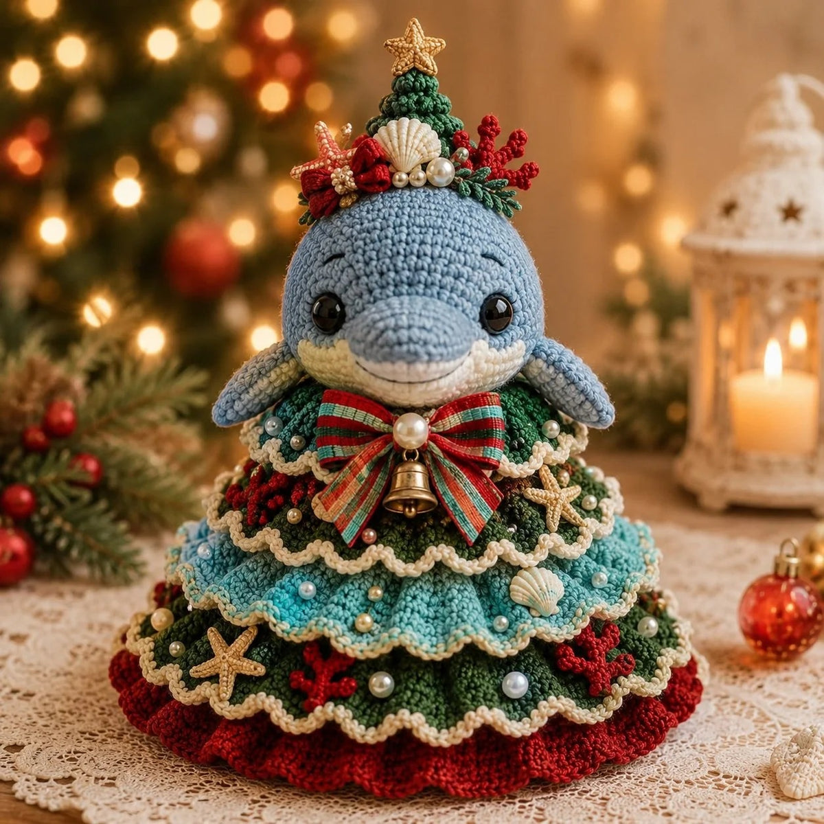 DIY Ocean-Themed Christmas Tree Crochet Kit