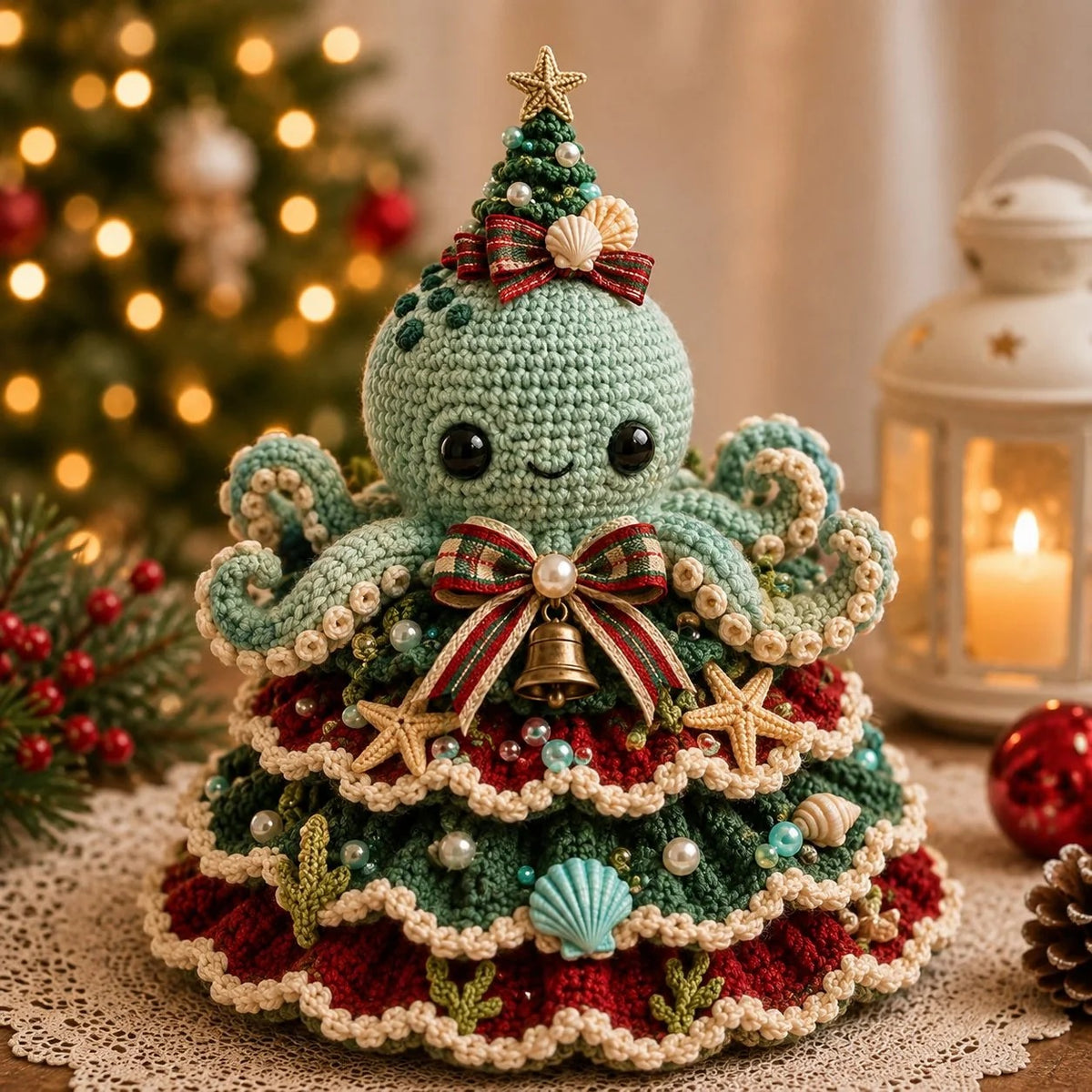 DIY Ocean-Themed Christmas Tree Crochet Kit