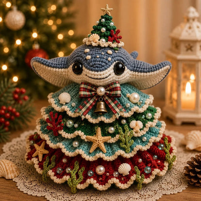 DIY Ocean-Themed Christmas Tree Crochet Kit