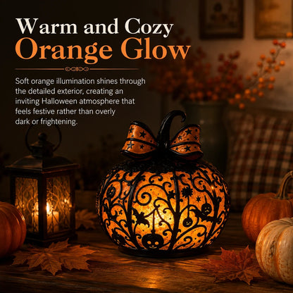 Tiffany-style Halloween pumpkin lamp
