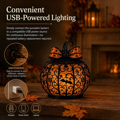 Tiffany-style Halloween pumpkin lamp