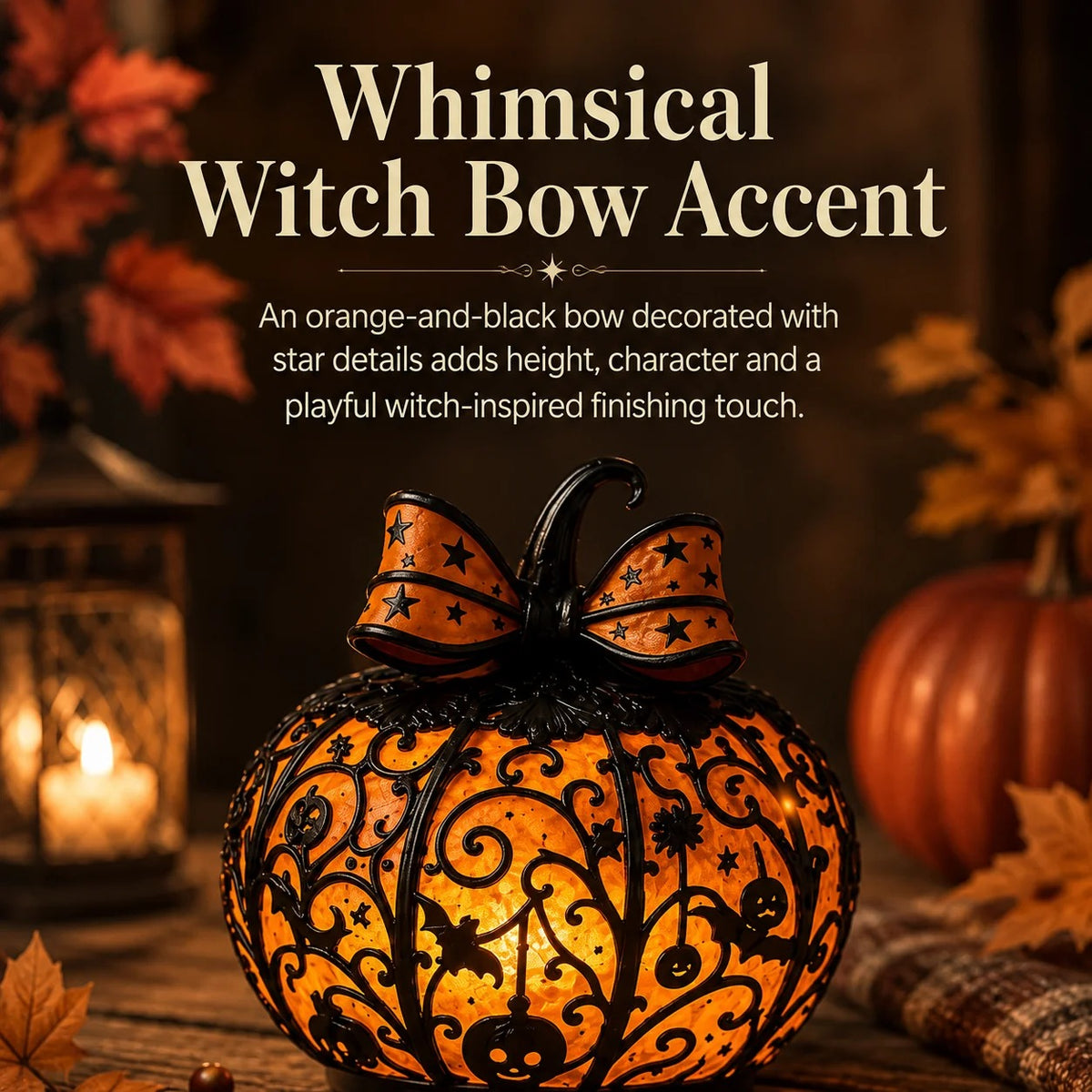 Tiffany-style Halloween pumpkin lamp