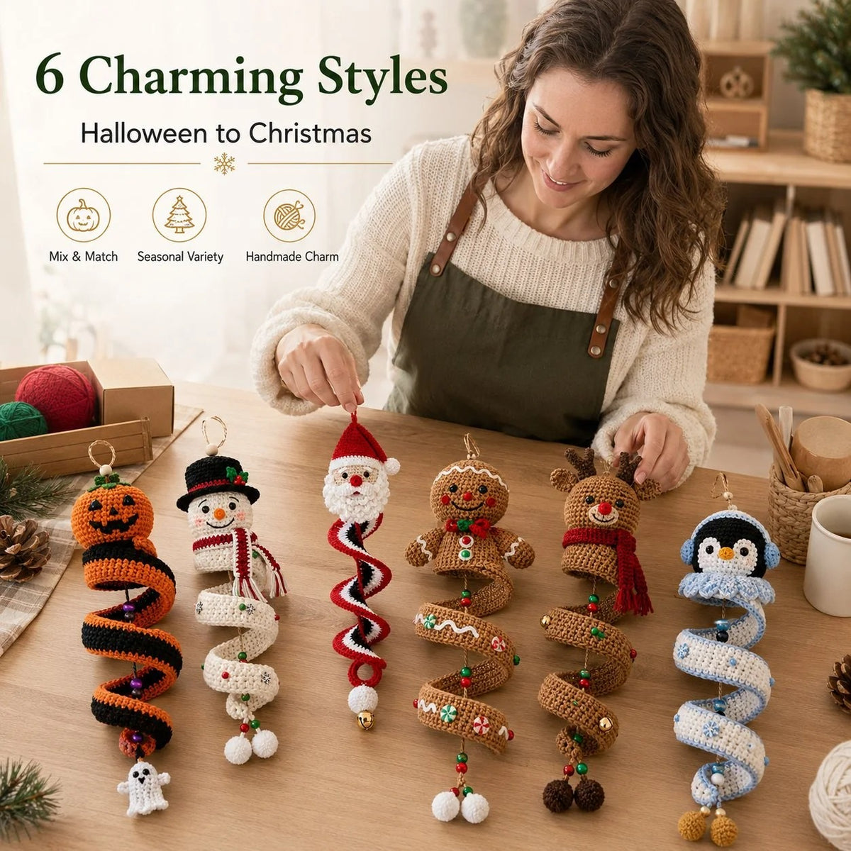 DIY Crochet Christmas Spiral Decoration Kit
