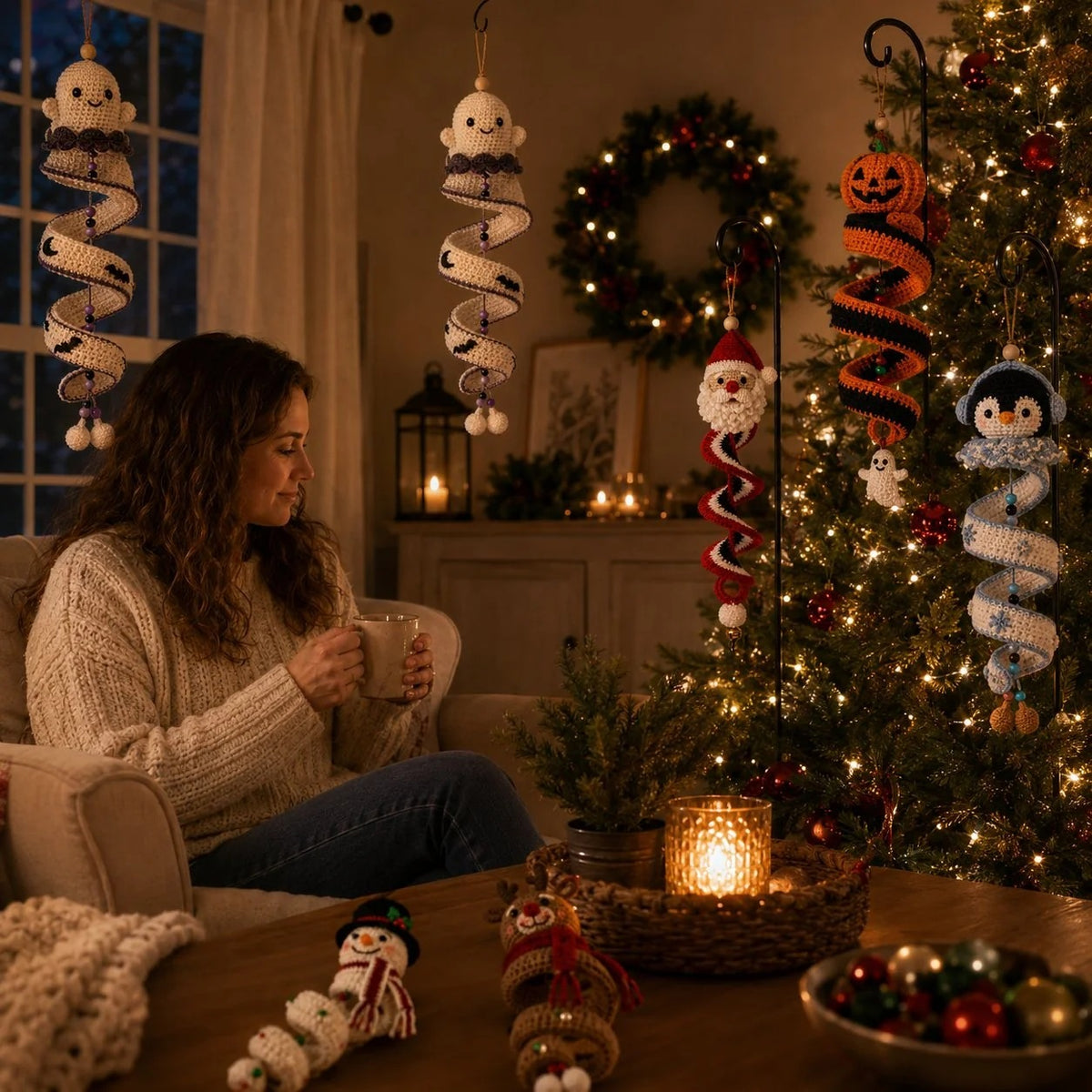 DIY Crochet Christmas Spiral Decoration Kit