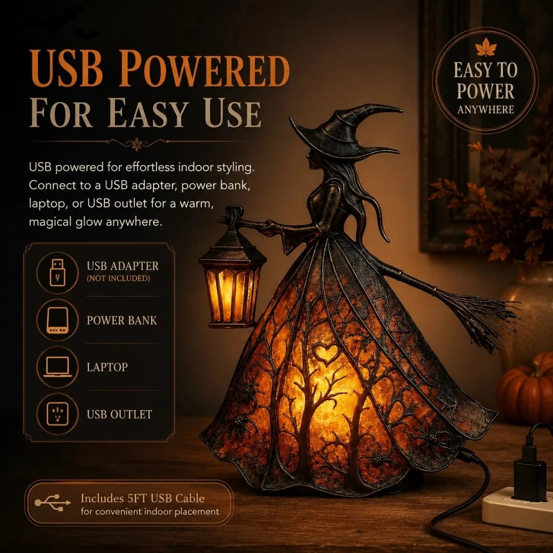 Halloween Witch Lamp Tabletop Decoration