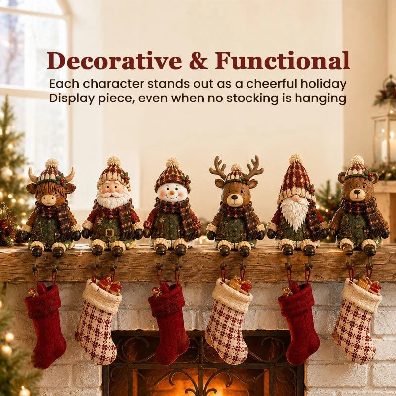 Christmas Stocking Holder / Bookshelf Holiday Decoration Ornament