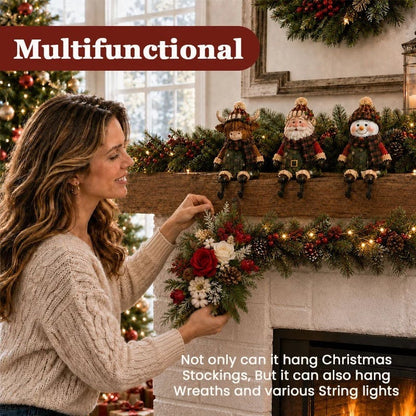 Christmas Stocking Holder / Bookshelf Holiday Decoration Ornament