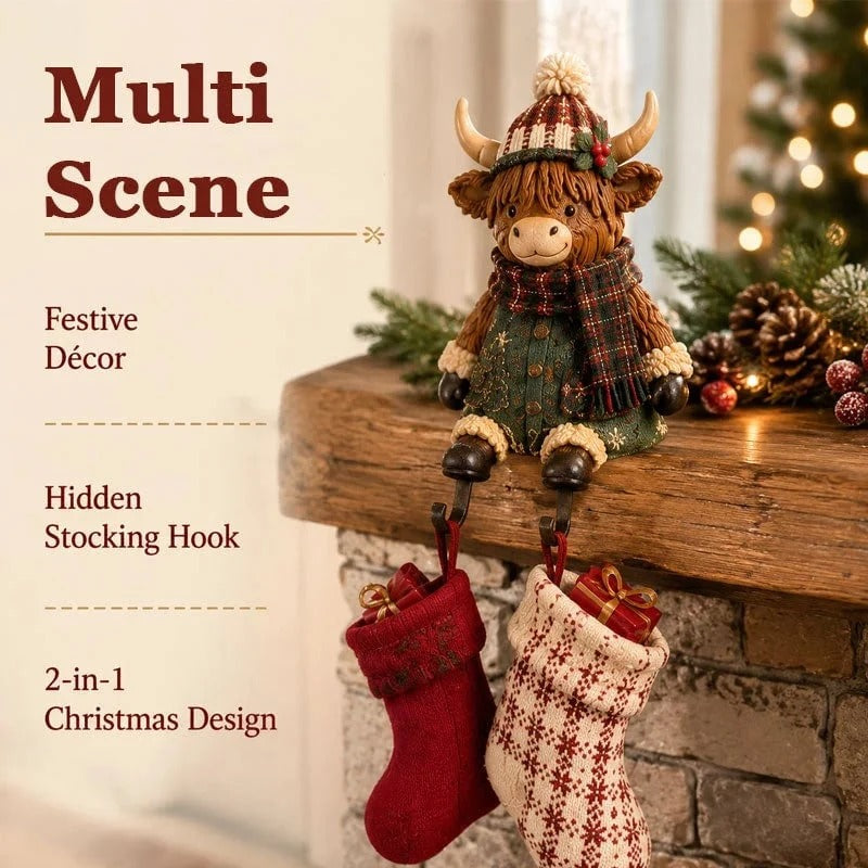Christmas Stocking Holder / Bookshelf Holiday Decoration Ornament