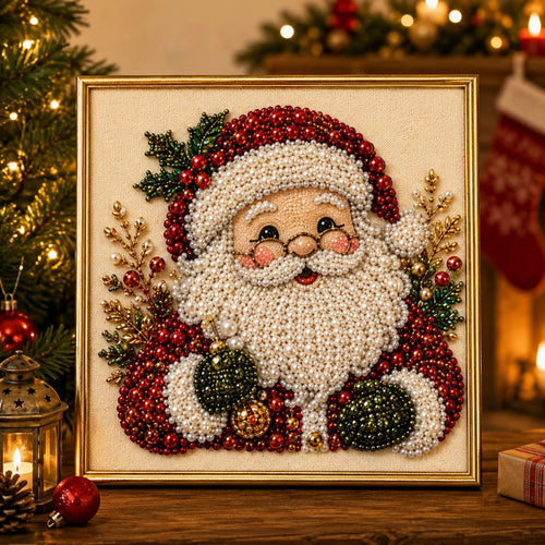 DIY Christmas Pearl & Diamond Art Kit (Frame Included)