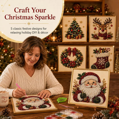 DIY Christmas Pearl & Diamond Art Kit (Frame Included)