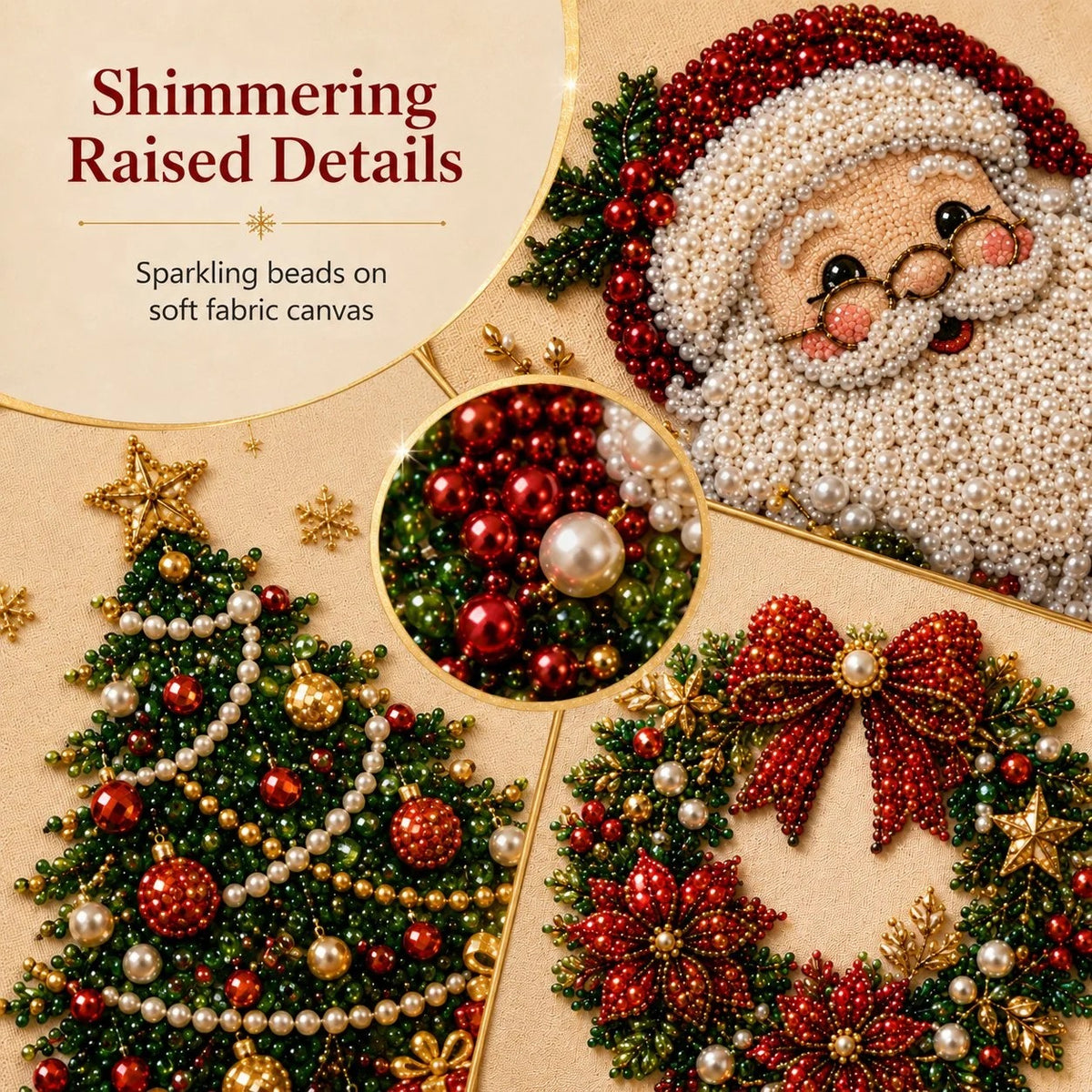 DIY Christmas Pearl & Diamond Art Kit (Frame Included)