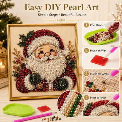 DIY Christmas Pearl & Diamond Art Kit (Frame Included)
