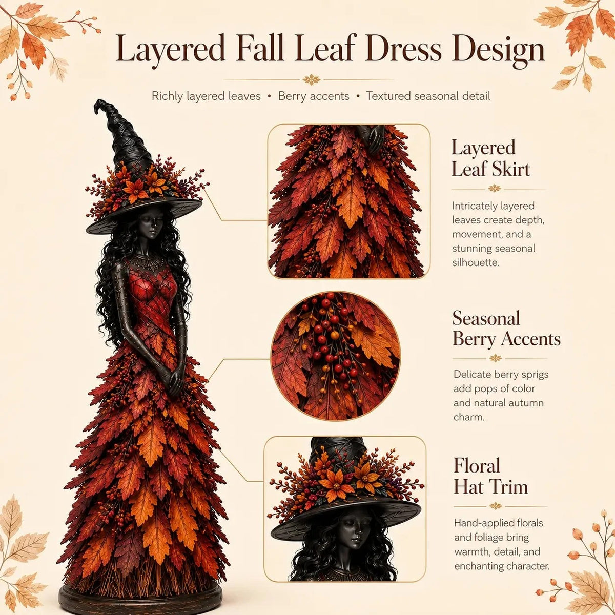 Enchanted Autumn Witch Figurine