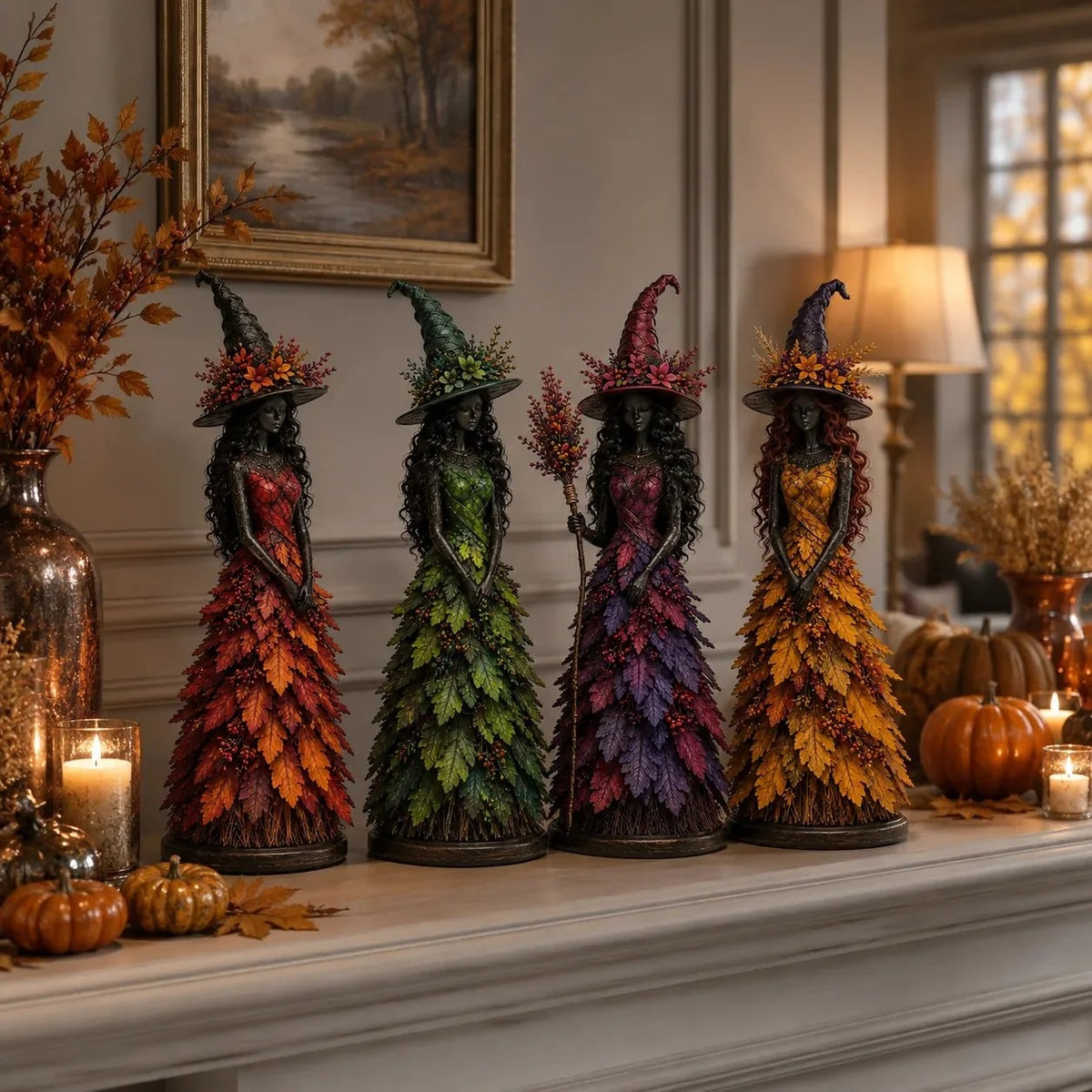 Enchanted Autumn Witch Figurine