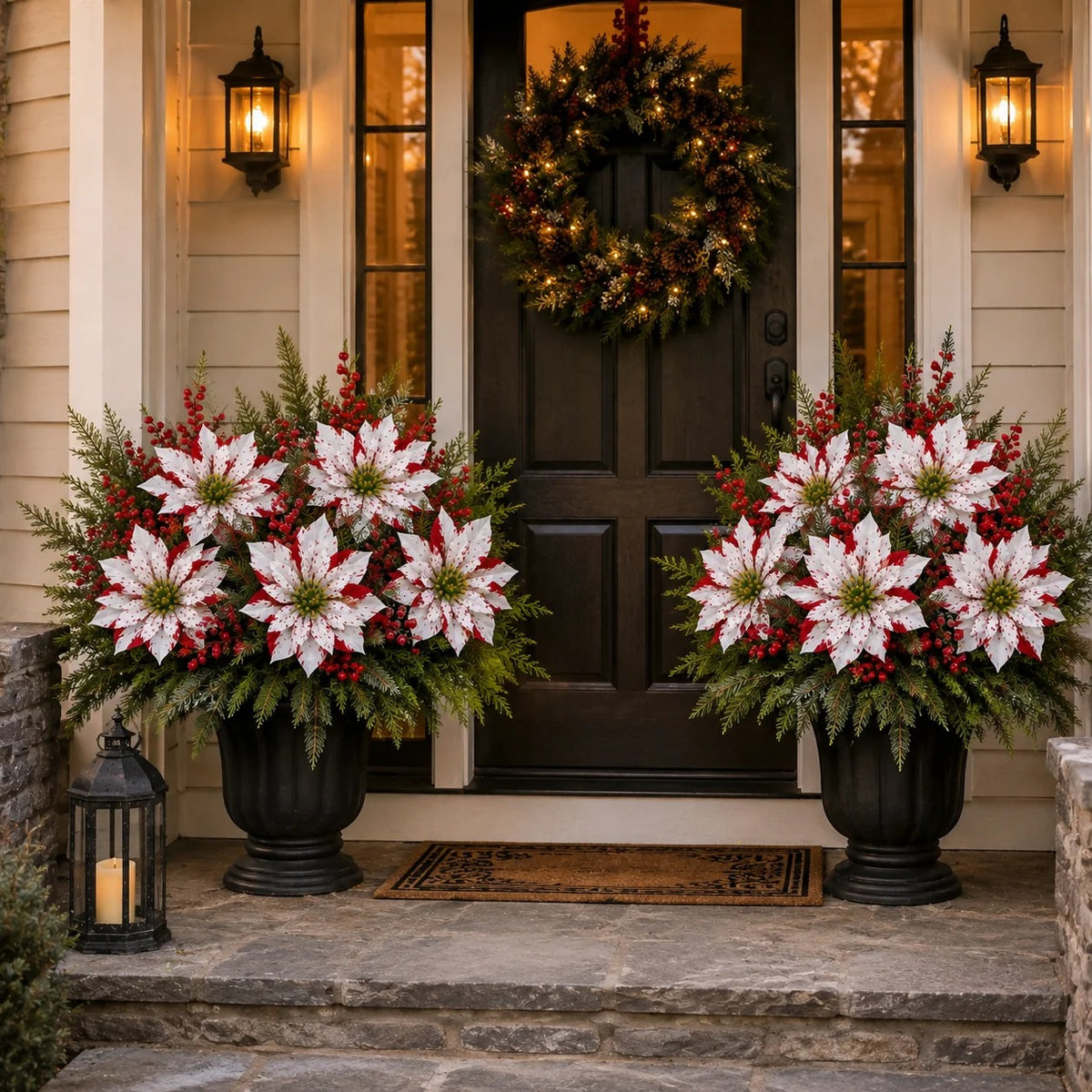 Artificial Poinsettia Potted Plant Insert