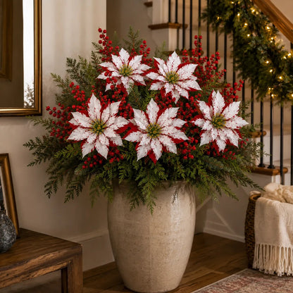 Artificial Poinsettia Potted Plant Insert