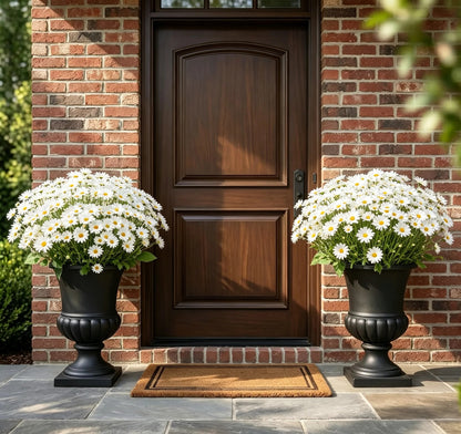 Artificial Outdoor Sunset Mums Flowers - UVresistant, Waterproof, Windproof