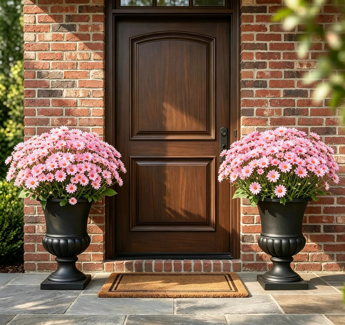 Artificial Outdoor Sunset Mums Flowers - UVresistant, Waterproof, Windproof