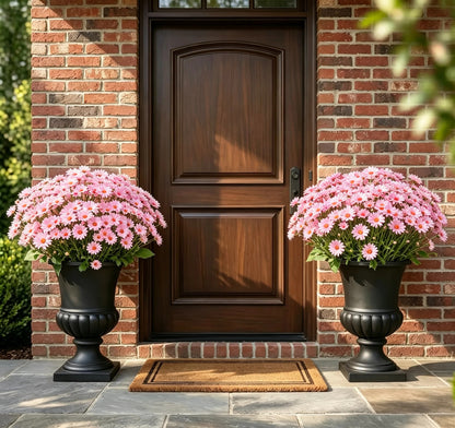 Artificial Outdoor Sunset Mums Flowers - UVresistant, Waterproof, Windproof
