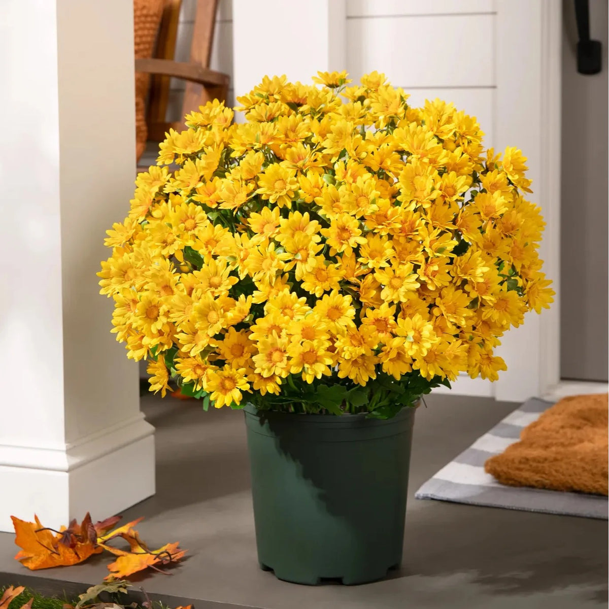 Artificial Outdoor Sunset Mums Flowers - UVresistant, Waterproof, Windproof