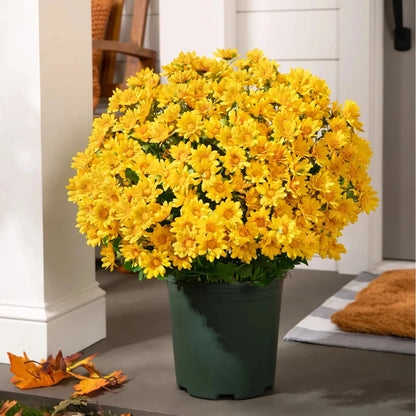 Artificial Outdoor Sunset Mums Flowers - UVresistant, Waterproof, Windproof