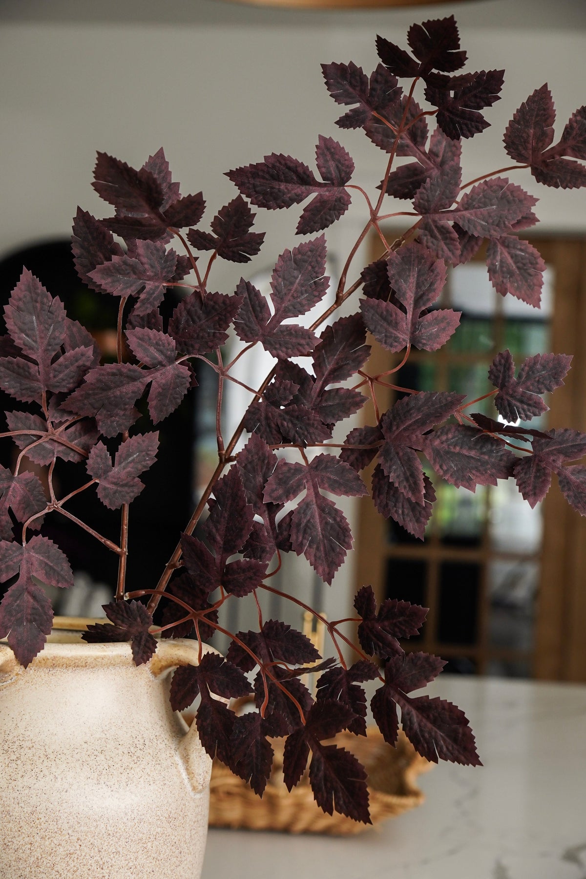 Long-stem artificial "Gratitude Leaf" plant