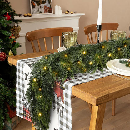 Artificial Cedar Christmas Wreath with Lights