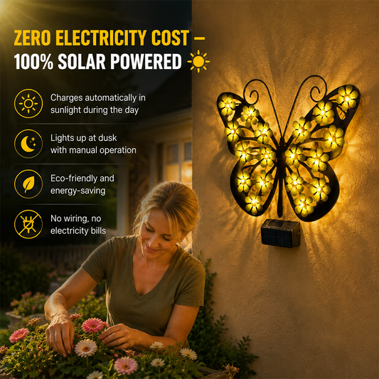 Beautiful Solar Metal Butterfly Garden Light