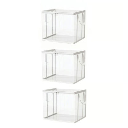 Large Clear Thick Plastic Storage Box with Hinged Lid