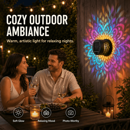 Solar Mandala Projector Wall Light