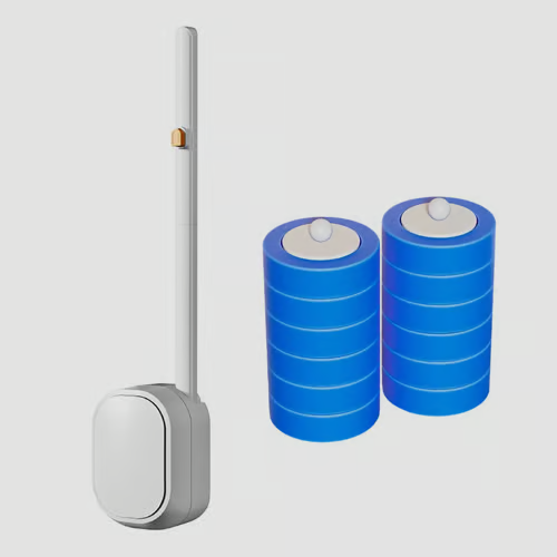 Hands-Free Flip-Top Disposable Toilet Brush