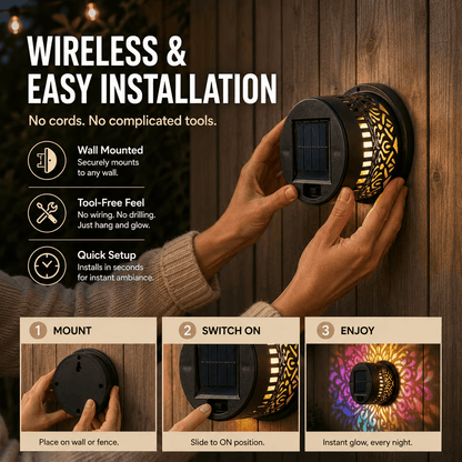 Solar Mandala Projector Wall Light