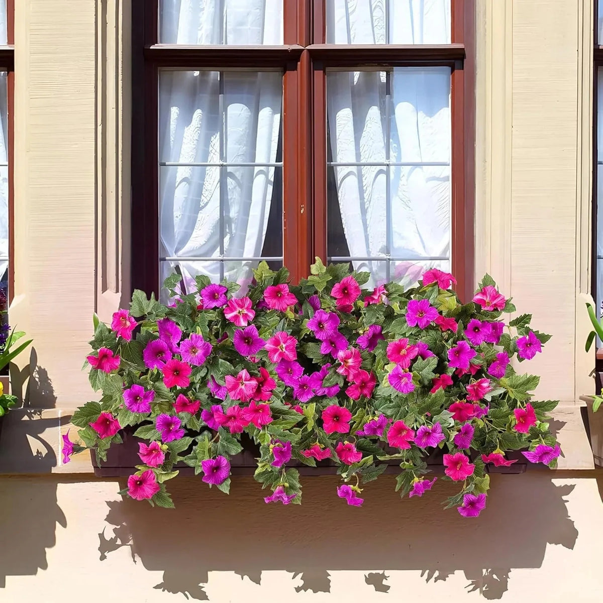 UV-Resistant Artificial Petunias - Vibrant,Colorfast Outdoor Flowers for Patio &Garden