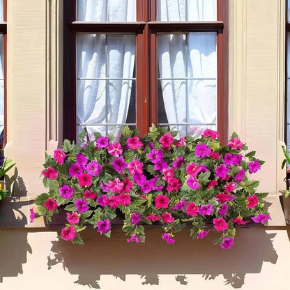 UV-Resistant Artificial Petunias - Vibrant,Colorfast Outdoor Flowers for Patio &Garden