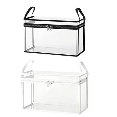 Large Clear Thick Plastic Storage Box with Hinged Lid