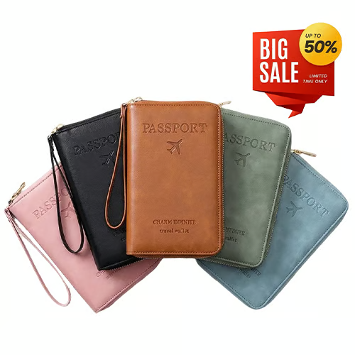 RFID Blocking Long Passport Wallet