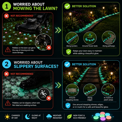 Colorful Glow-in-the-Dark Garden Stones