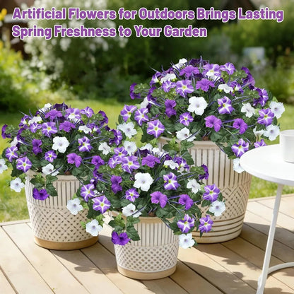 UV-Resistant Artificial Petunias - Vibrant,Colorfast Outdoor Flowers for Patio &Garden