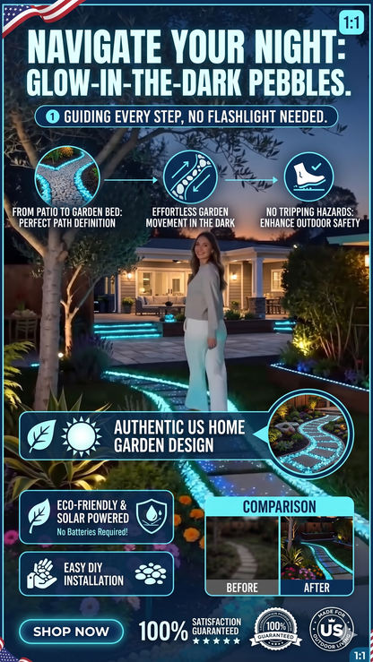 Colorful Glow-in-the-Dark Garden Stones