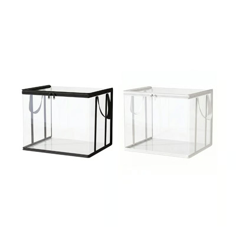 Large Clear Thick Plastic Storage Box with Hinged Lid