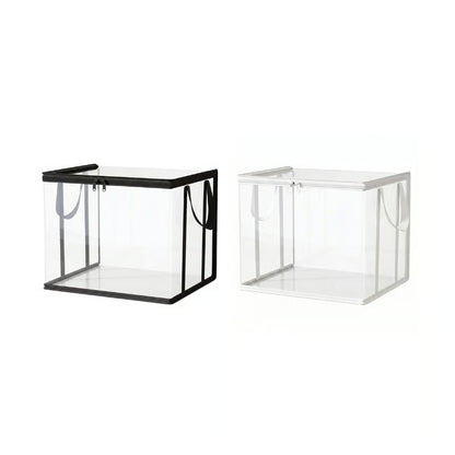 Large Clear Thick Plastic Storage Box with Hinged Lid