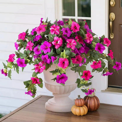 UV-Resistant Artificial Petunias - Vibrant,Colorfast Outdoor Flowers for Patio &Garden