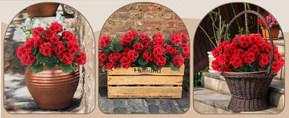 Artificial geraniums for outdoor use, UV-resistant garden plants, artificial flowers