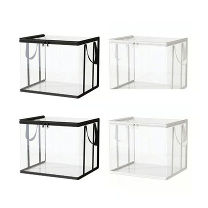 Large Clear Thick Plastic Storage Box with Hinged Lid