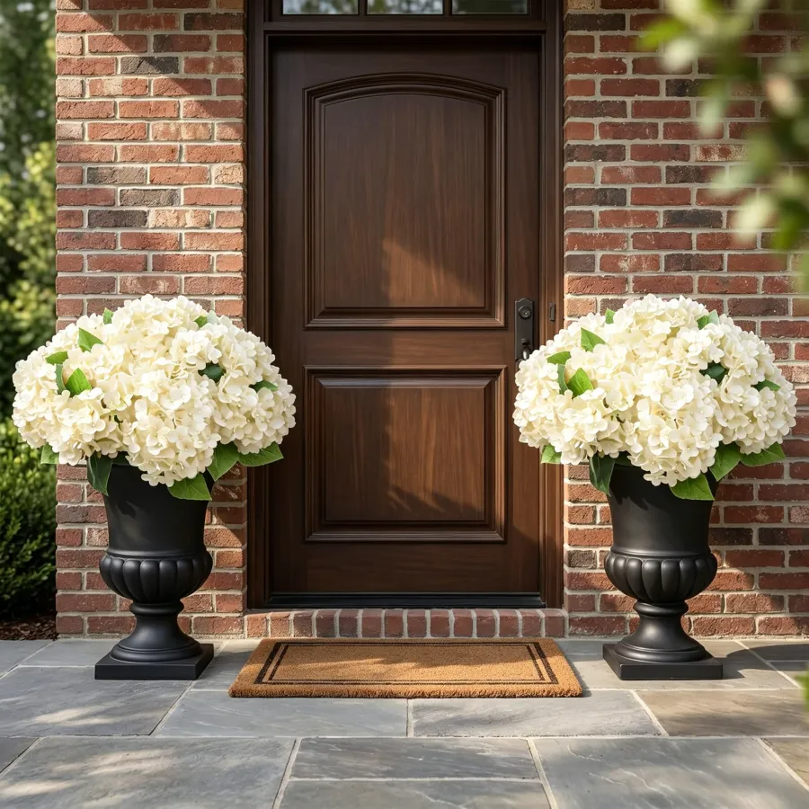 Artificial Outdoor Hydrangea Flowers - UV resistant, Waterproof, Windproof