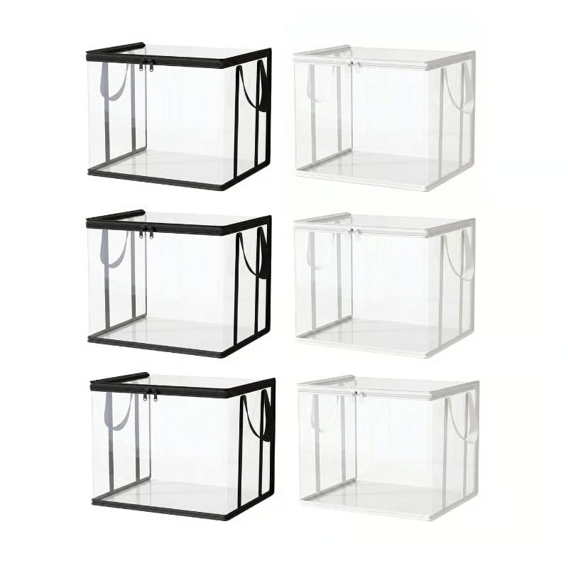 Large Clear Thick Plastic Storage Box with Hinged Lid