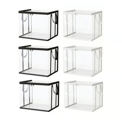 Large Clear Thick Plastic Storage Box with Hinged Lid