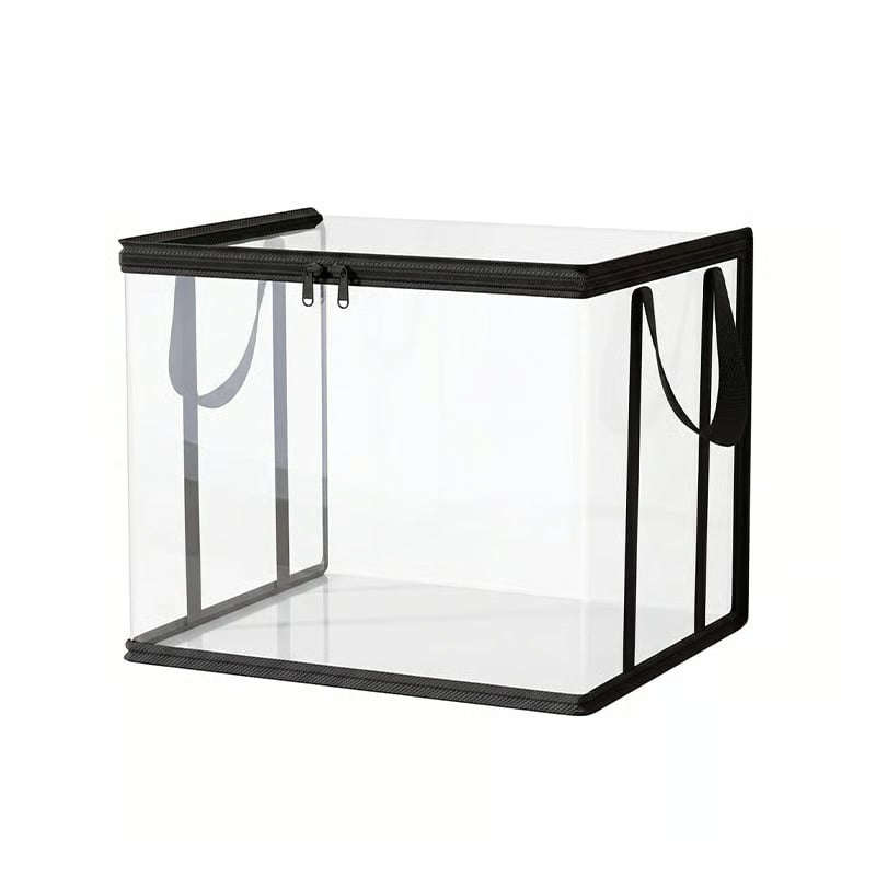 Large Clear Thick Plastic Storage Box with Hinged Lid